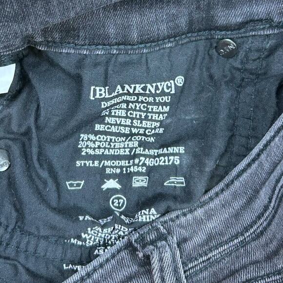 BLANK NYC High Rise Skinny Jeans Black Gray Dark Wash Stretch Denim size 27 - Picture 7 of 8